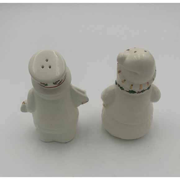 Baum Bros. Set of 2 Mr & Mrs Snowman Salt and Pepper Shakers. Christmas - Picture 3 of 9